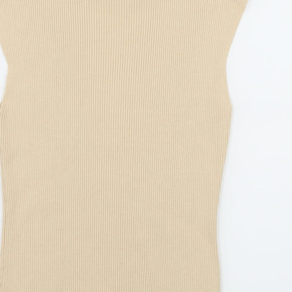 Brand and care label for Precis Petite women’s ivory jersey jumper, size M