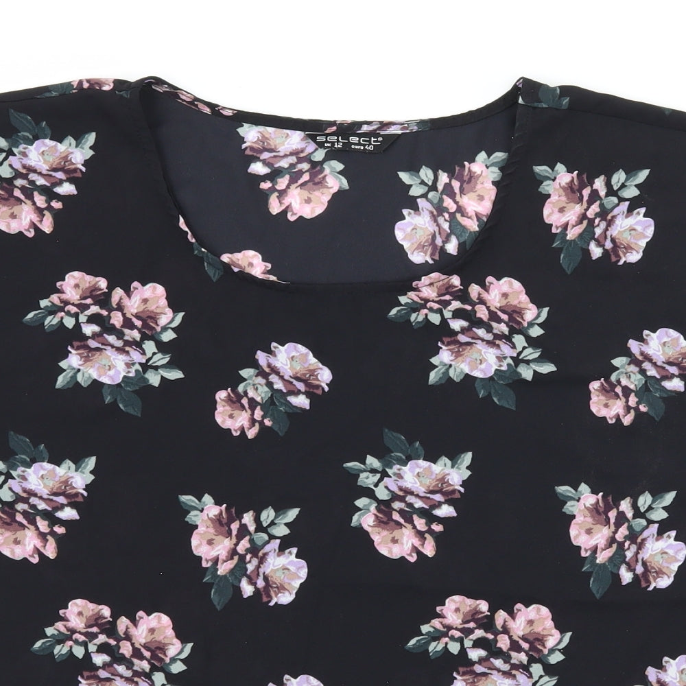 Womens UK Size 12 Select Black Basic Blouse