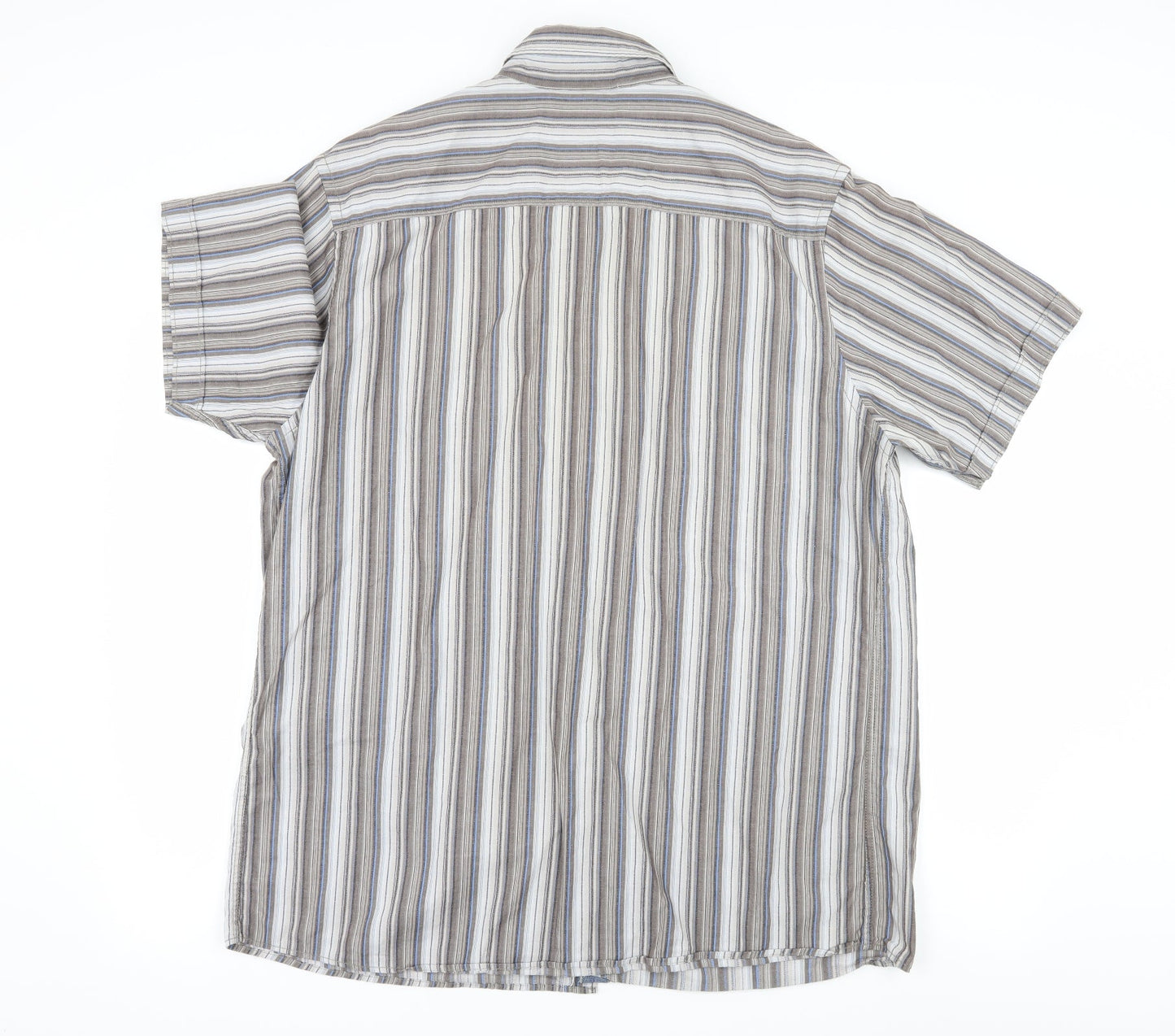 George Mens Grey Striped   Button-Up Size XL