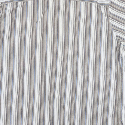 George Mens Grey Striped   Button-Up Size XL