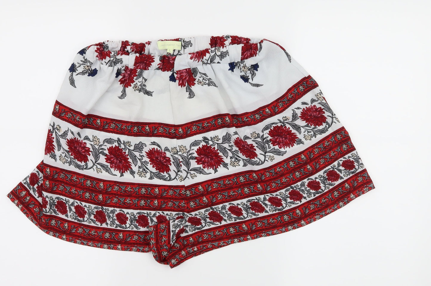Love & Other things Womens White Floral  Hot Pants Shorts Size L