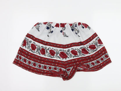 Love & Other things Womens White Floral  Hot Pants Shorts Size L