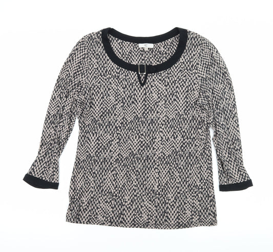 CC Womens Brown Check Jersey Basic T-Shirt Size S