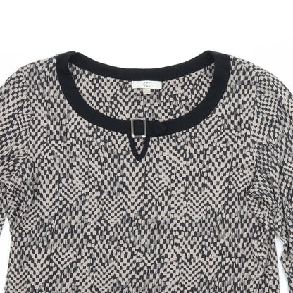 CC Womens Brown Check Jersey Basic T-Shirt Size S