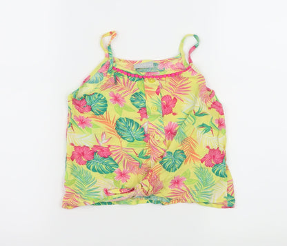 Matalan Girls Yellow Floral  Camisole Tank Size 7 Years