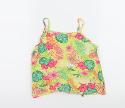 Matalan Girls Yellow Floral  Camisole Tank Size 7 Years
