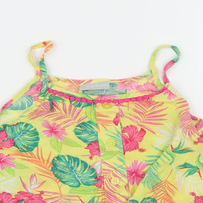Matalan Girls Yellow Floral  Camisole Tank Size 7 Years