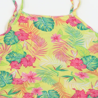 Matalan Girls Yellow Floral  Camisole Tank Size 7 Years