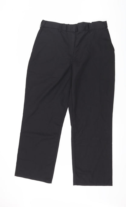 Womens UK Size 14 Preworn Regular Fit  Black Trousers