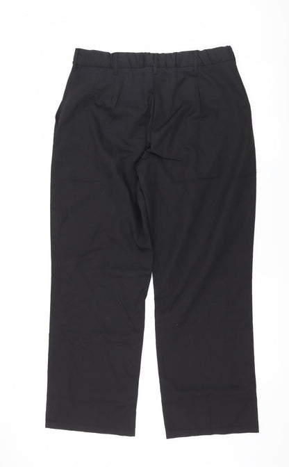 Womens UK Size 14 Preworn Regular Fit  Black Trousers