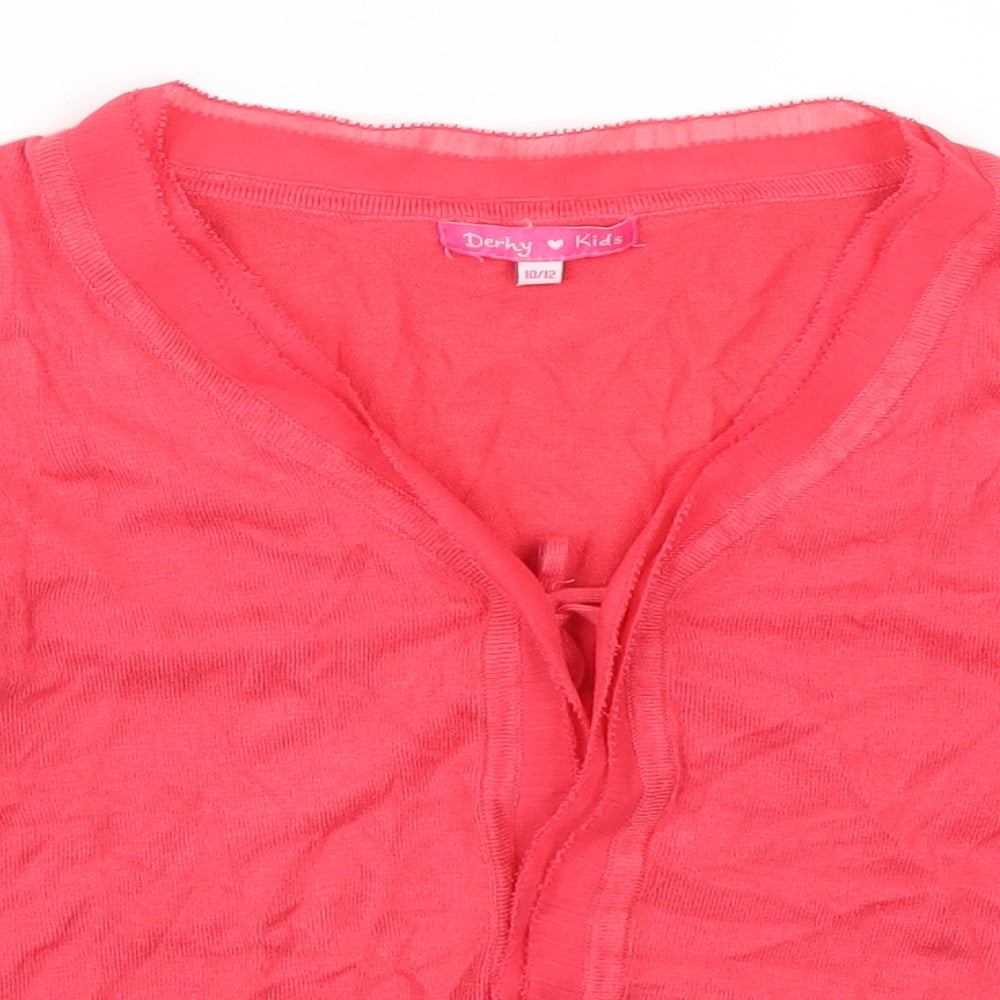 Derhy Kids Girls Pink   Cardigan Jumper Size 11-12 Years