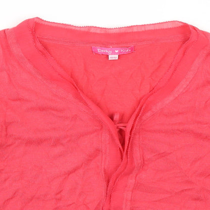 Derhy Kids Girls Pink   Cardigan Jumper Size 11-12 Years