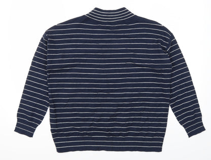 Marks and Spencer Mens Blue Striped  Pullover Jumper Size S