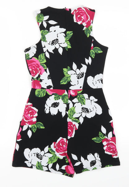Boohoo Womens Pink Floral  Playsuit One-Piece Size 8 L3 in