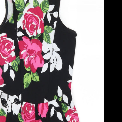 Boohoo Womens Pink Floral  Playsuit One-Piece Size 8 L3 in