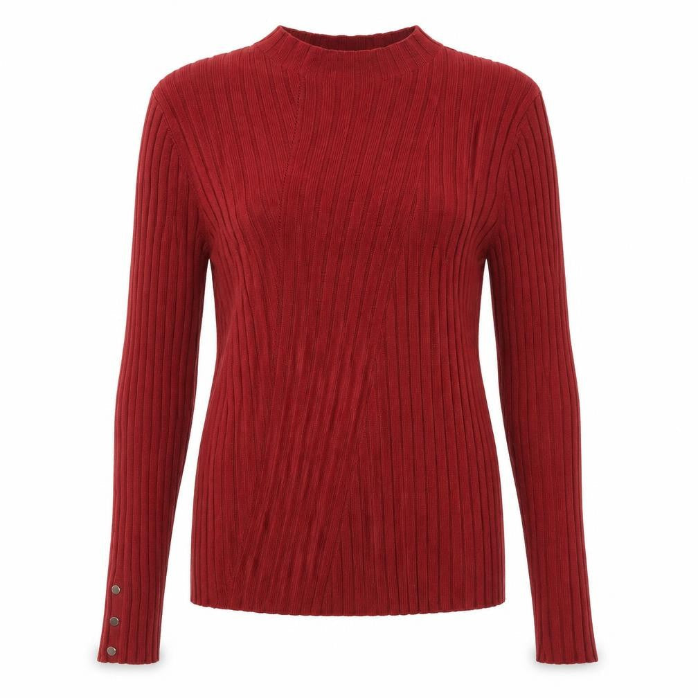 Front view of Miss Selfridge women’s red jumper, size UK 16