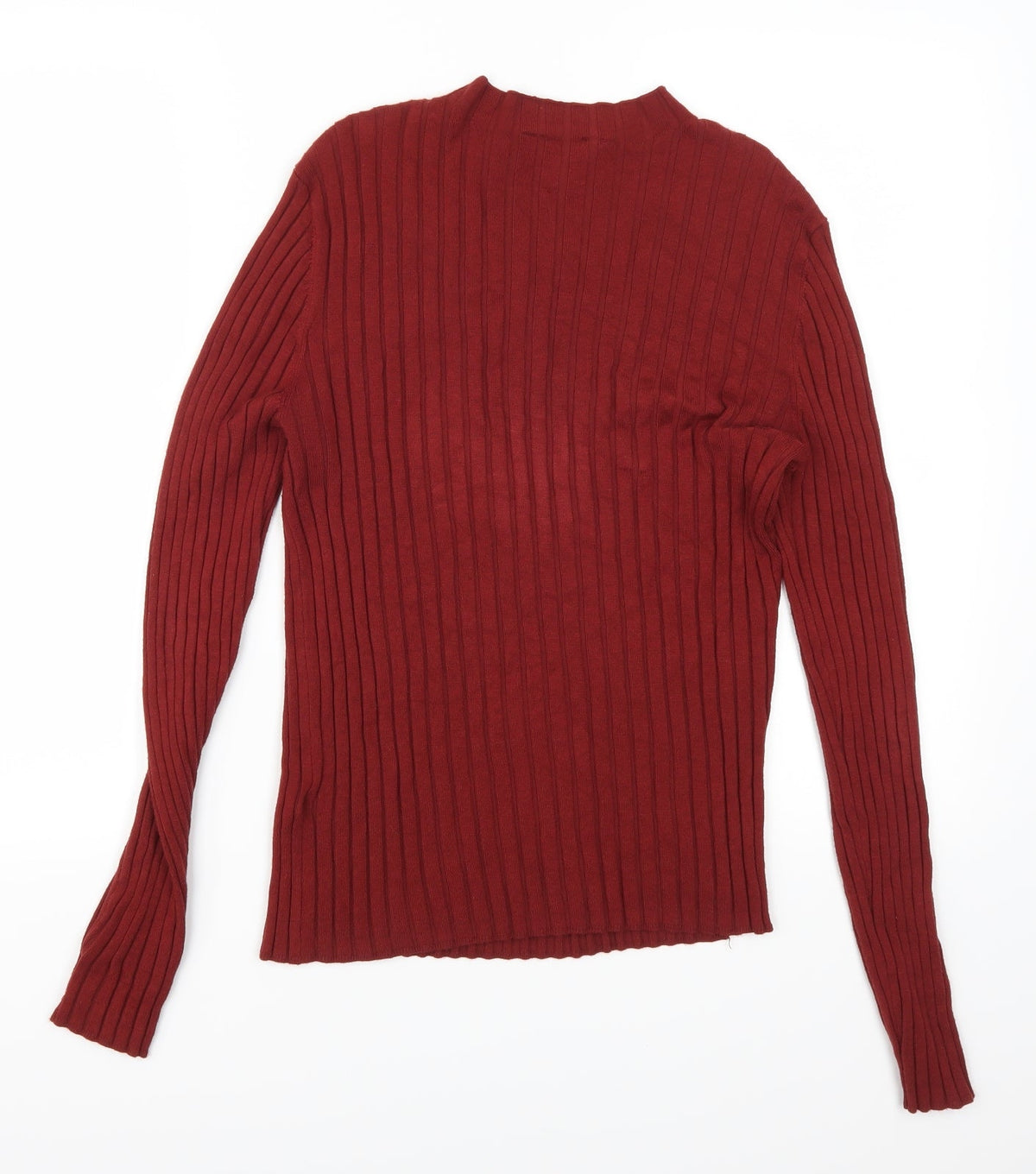 Back view of Miss Selfridge women’s red jumper, size UK 16