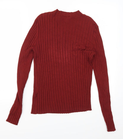 Back view of Miss Selfridge women’s red jumper, size UK 16