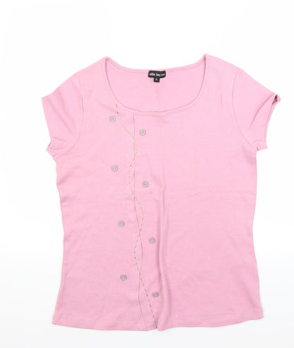 Womens UK Size 16 Ellie Louise Pink Basic T-Shirt