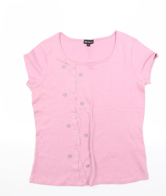 Womens UK Size 16 Ellie Louise Pink Basic T-Shirt