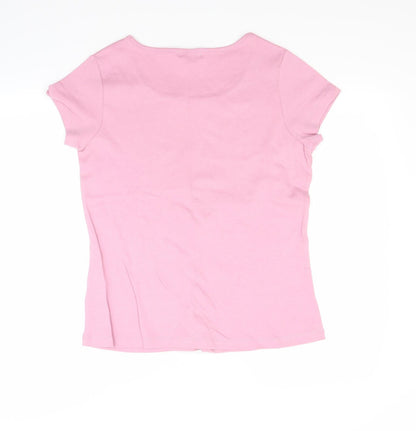 Womens UK Size 16 Ellie Louise Pink Basic T-Shirt