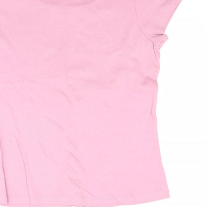 Womens UK Size 16 Ellie Louise Pink Basic T-Shirt