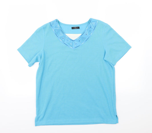 Bonmarché Womens Blue  Jersey Basic T-Shirt Size S