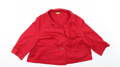 Agenda Womens Red  Denim Jacket  Size 24