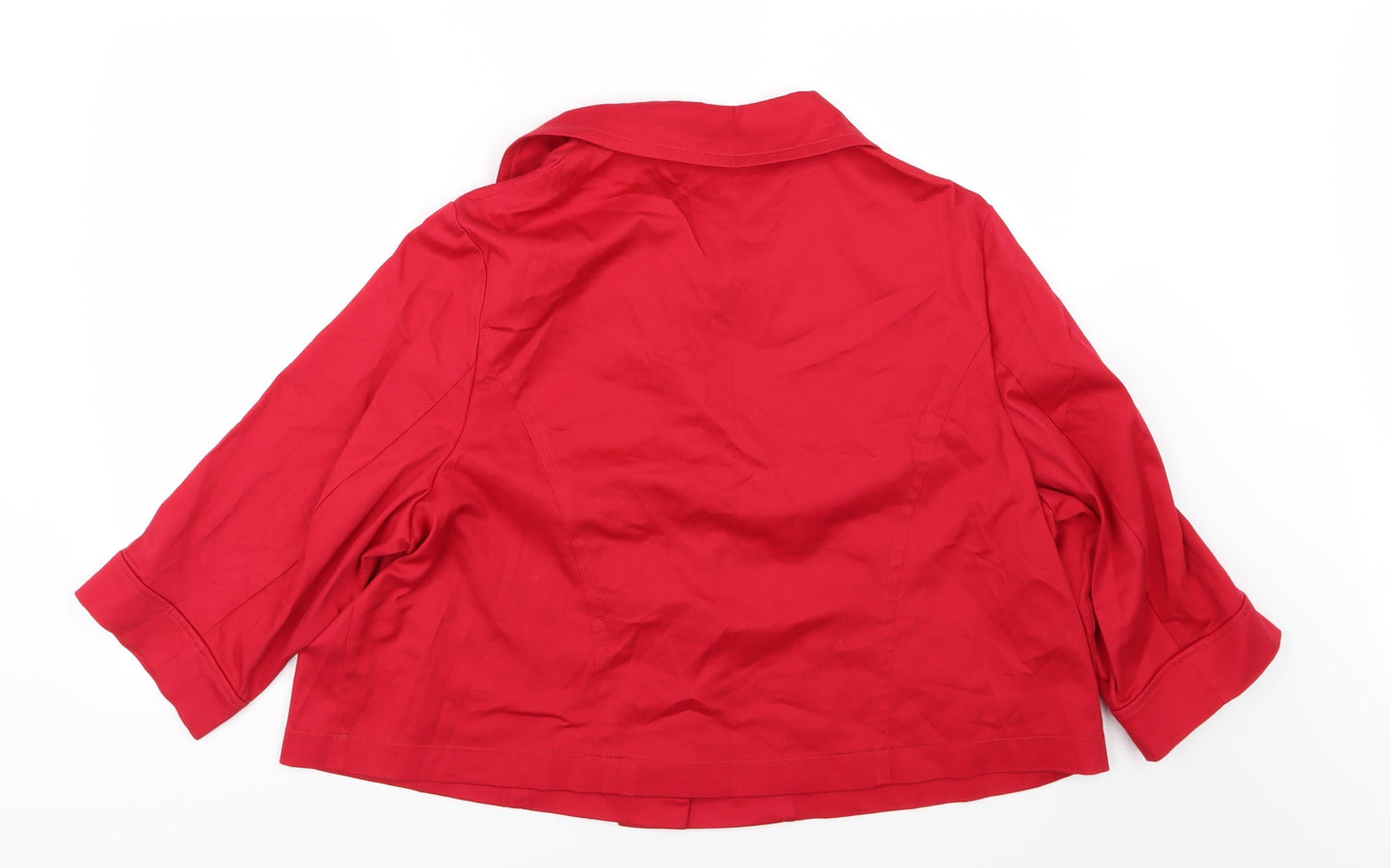 Agenda Womens Red  Denim Jacket  Size 24