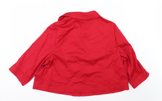 Agenda Womens Red  Denim Jacket  Size 24