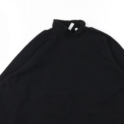 Close-up detail of Anthology women’s black knit jumper, size UK 16