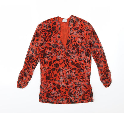 Womens UK Size 10 Preworn Orange Basic Blouse