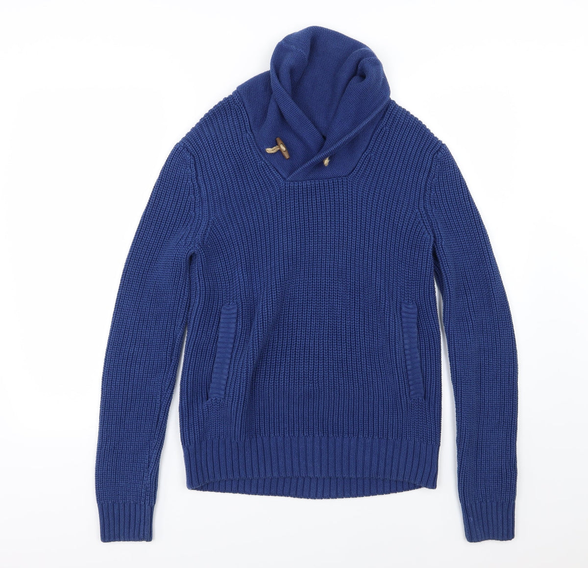Additional front view of H&M women’s blue knit jumper, size S