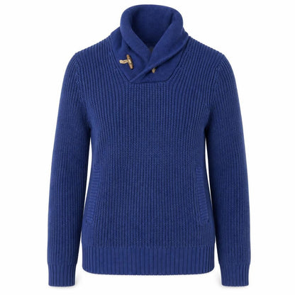 Front view of H&M women’s blue knit jumper, size S
