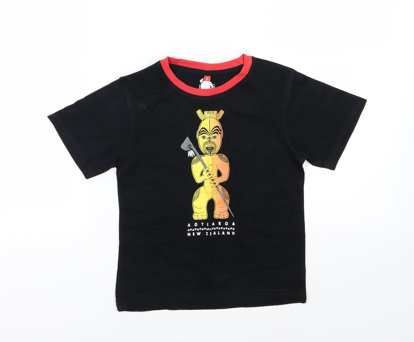 Kiwi Planet Boys Black  Jersey Basic T-Shirt Size 6 Years  - New Zealand
