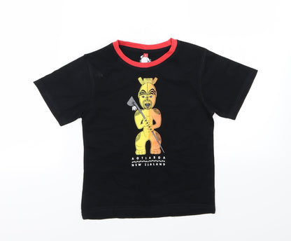 Kiwi Planet Boys Black  Jersey Basic T-Shirt Size 6 Years  - New Zealand
