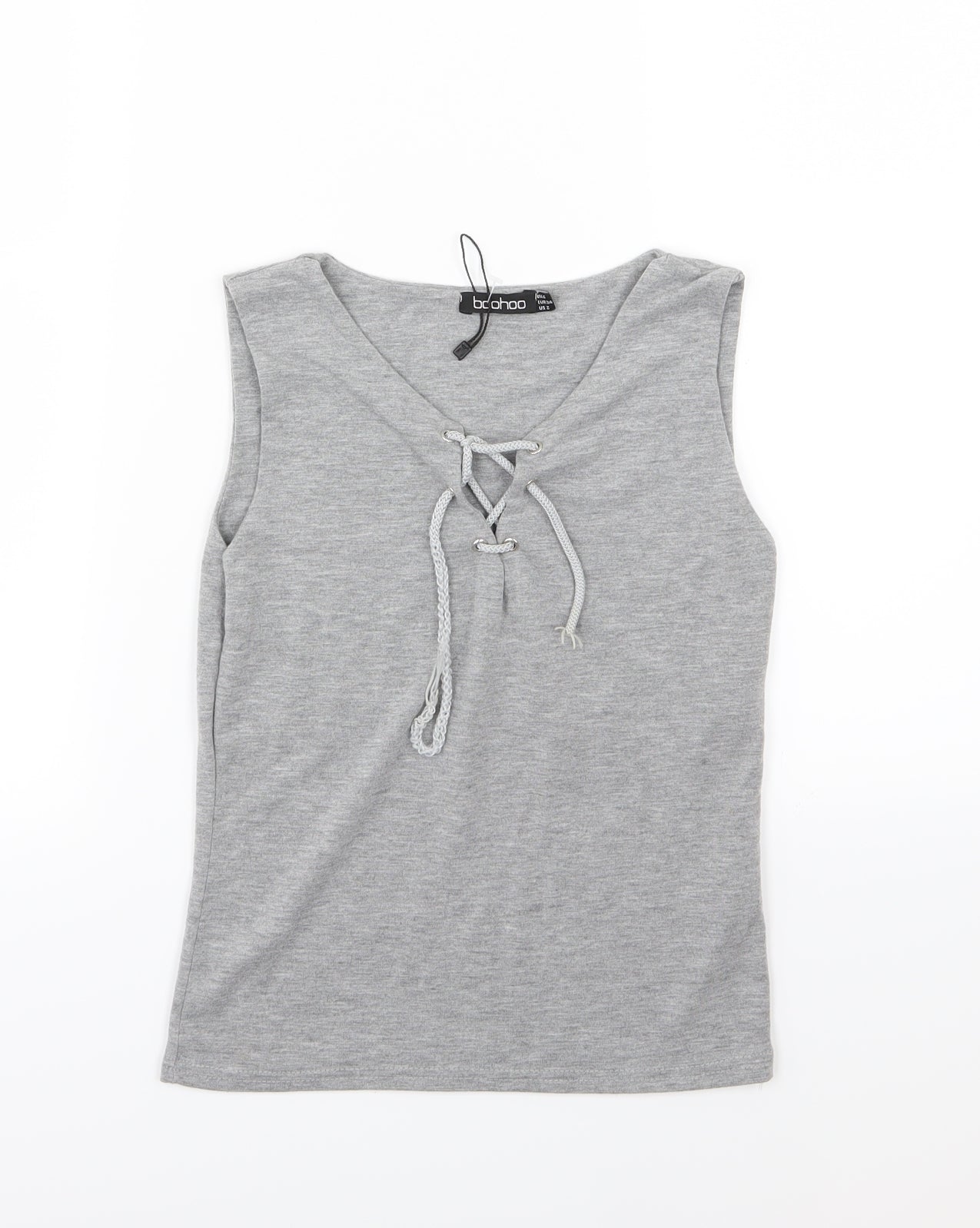 Womens UK Size 6 Boohoo Grey Basic Tank