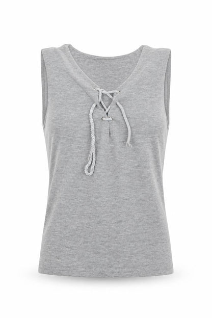 Womens UK Size 6 Boohoo Grey Basic Tank