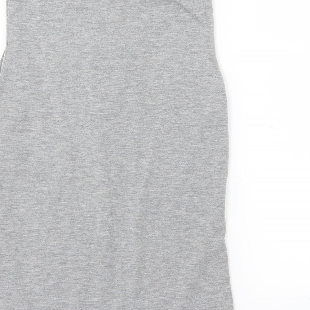 Womens UK Size 6 Boohoo Grey Basic Tank