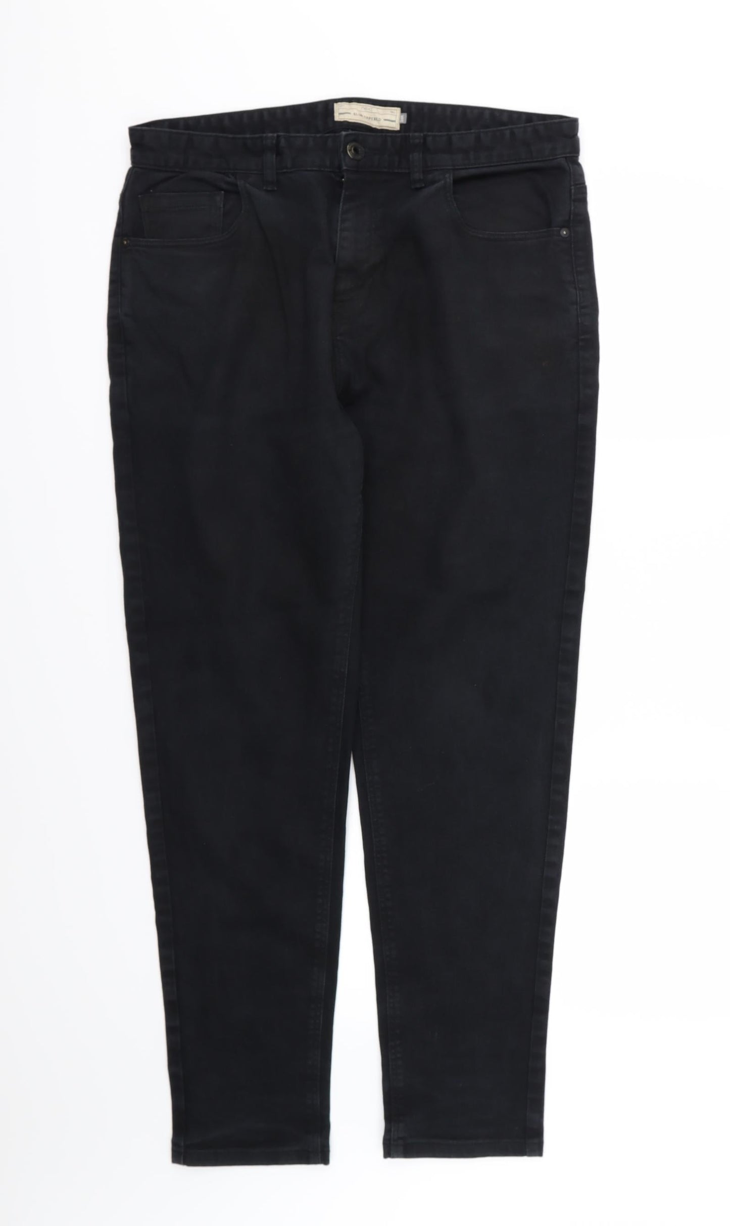 NEXT Womens Black  Denim Tapered Jeans Size 34 L31 in