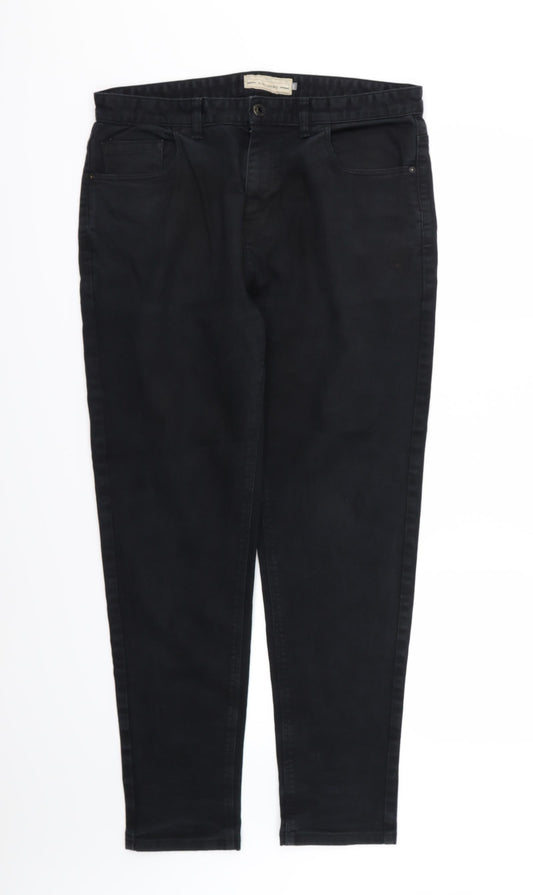 NEXT Womens Black  Denim Tapered Jeans Size 34 L31 in