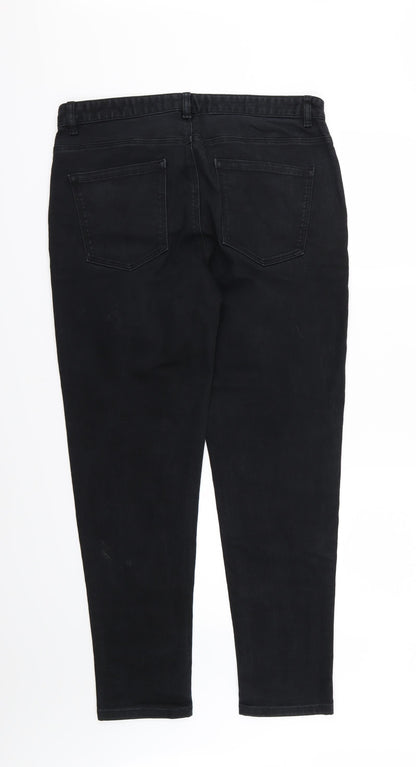 NEXT Womens Black  Denim Tapered Jeans Size 34 L31 in