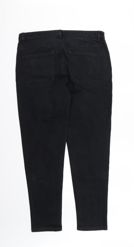 NEXT Womens Black  Denim Tapered Jeans Size 34 L31 in