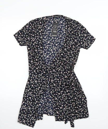 Boohoo Womens Black Floral  A-Line  Size 8