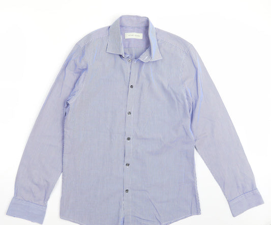 Riverisland Mens Blue    Button-Up Size M