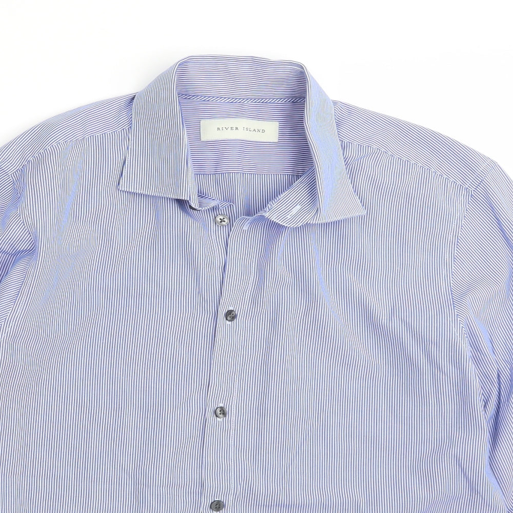 Riverisland Mens Blue    Button-Up Size M