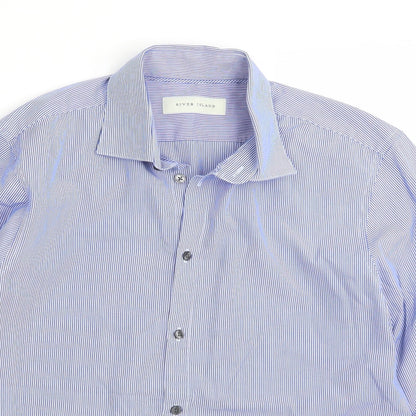 Riverisland Mens Blue    Button-Up Size M