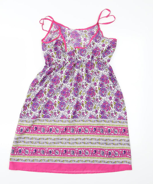 Ocean Club Womens Purple Floral  Slip Dress  Size 6