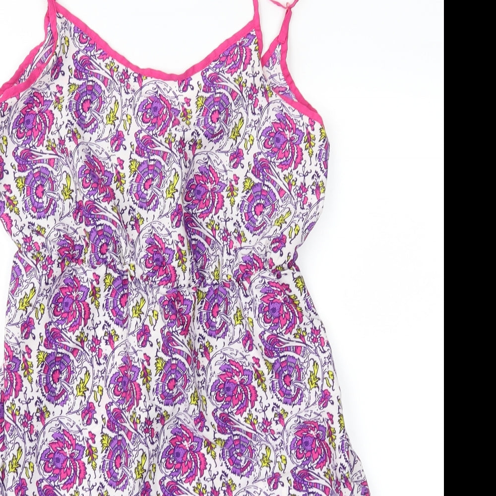 Ocean Club Womens Purple Floral  Slip Dress  Size 6