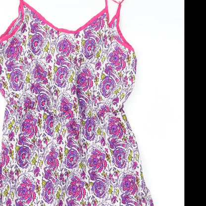 Ocean Club Womens Purple Floral  Slip Dress  Size 6